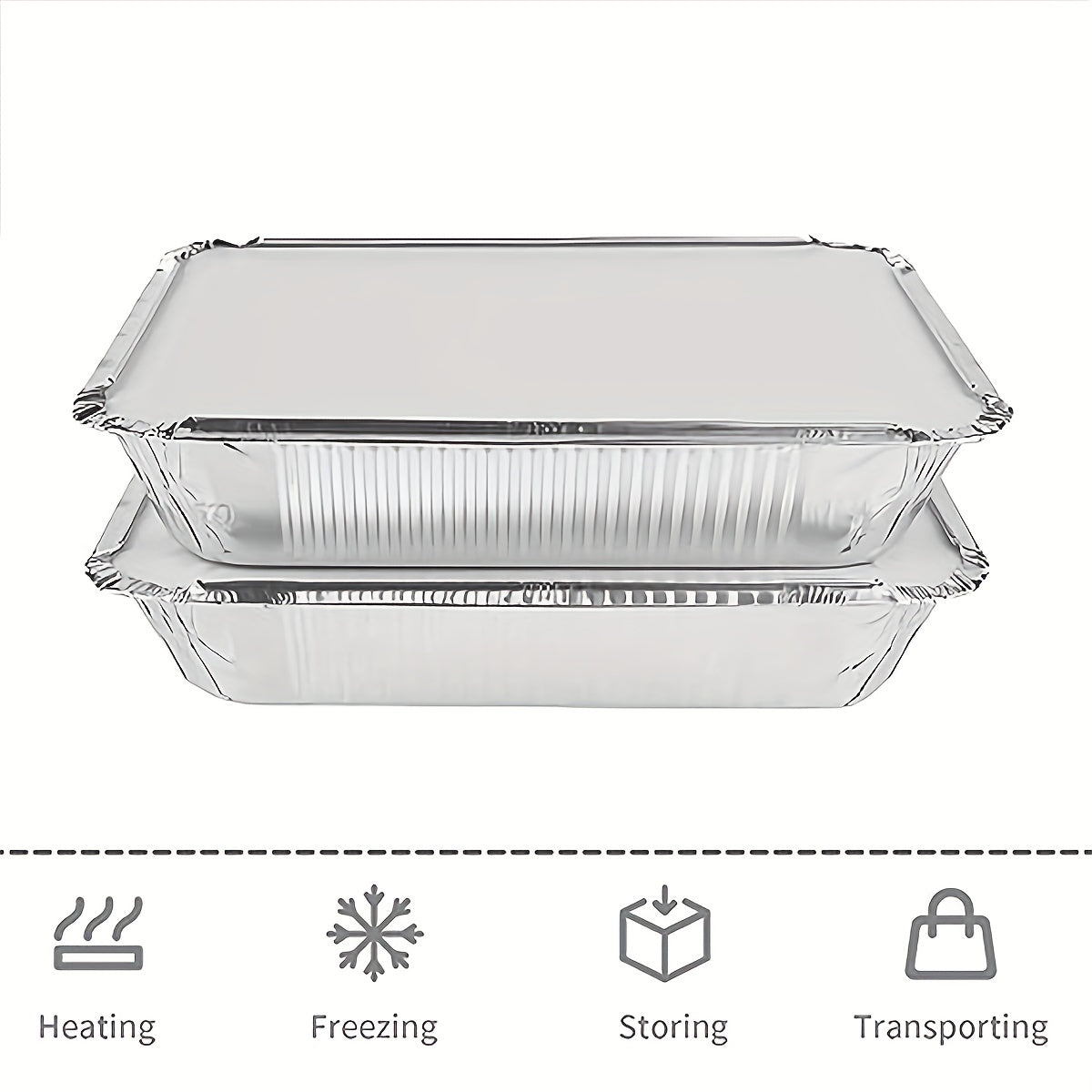 Set of 20 Aluminum Pans with Cardboard Covers and Aluminum Lids, Ensures Heat Preservation and Efficient Storage. Keeps Food Separate and Insulated from External Elements - Ideal for Baking, Meal Preparation, Freezing and Takeout.