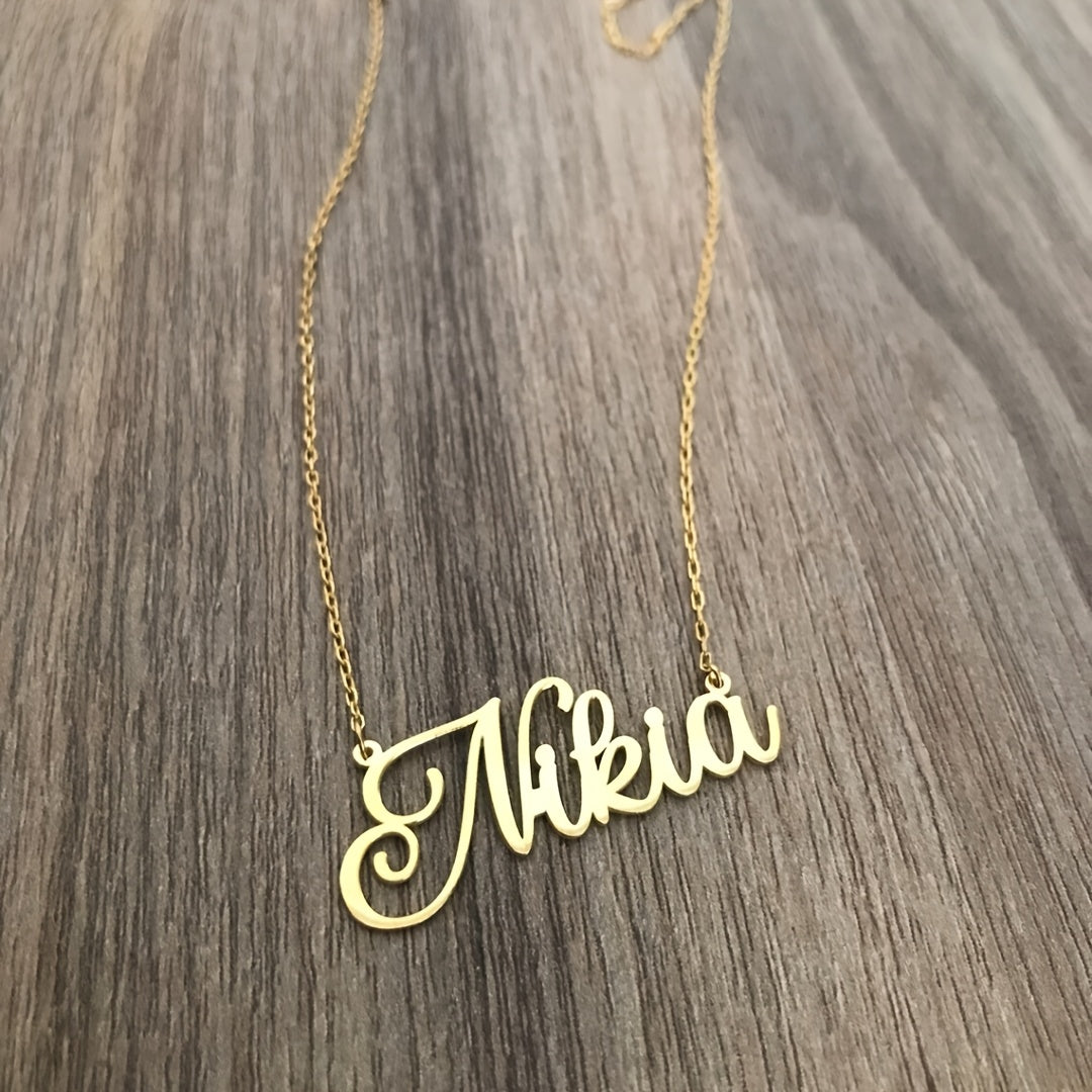 Sophisticated Personalized Stainless Steel Pendant Necklace - Custom Name Design, Perfect for Everyday Wear, Fashionable Women's Jewelry, Sleek and Flexible Accessories