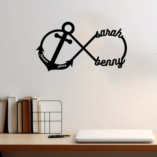 Customized Infinity Anchor Metal Sign - Personalized with Name, Durable for Outdoor Use - Great for Valentine's Day and Wedding presents