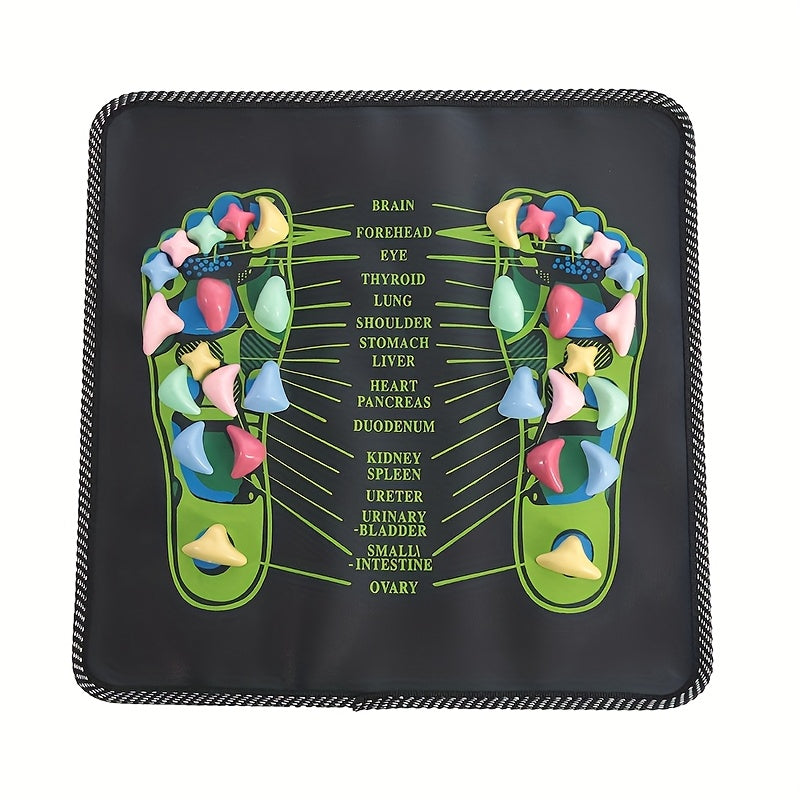 1 piece Acupressure Foot Massager Mat with Colorful Acupoint Stickers for Health and Wellness.