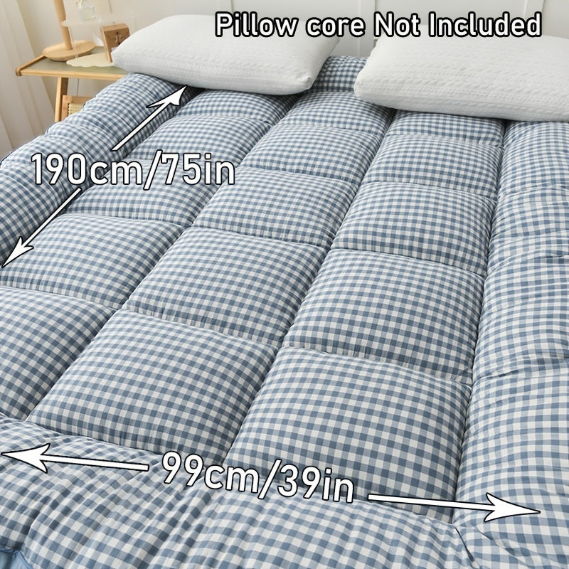 Luxurious Plaid Mattress Topper - Cozy and Airy, Premium Comfort for Any Room, Perfect for Autumn/Winter Season, Ideal Holiday Gift