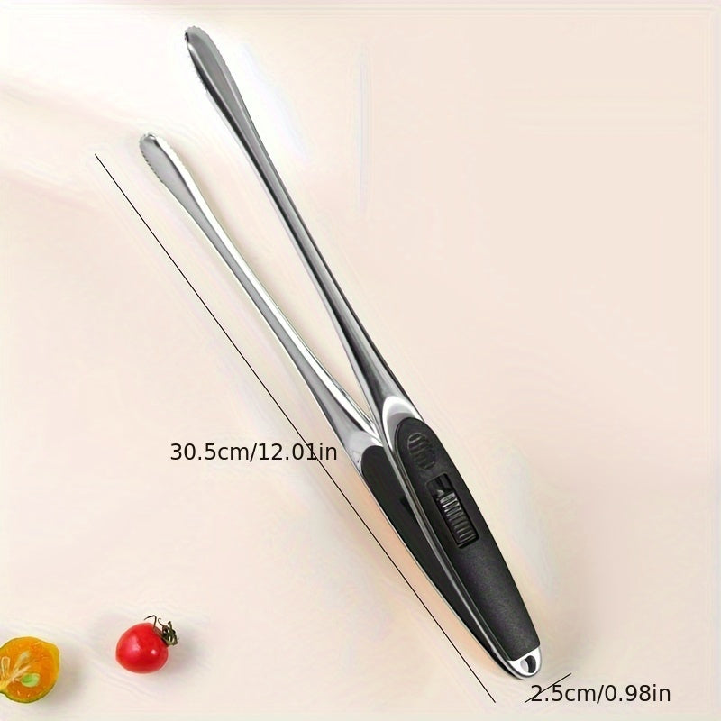 Multipurpose BBQ Tool: Commercial-Grade Stainless Steel Kitchen Tongs for Barbecue - High-Temperature Resistant, Food-Safe Metal Cooking Tongs for Grilling, Steak, and Bread