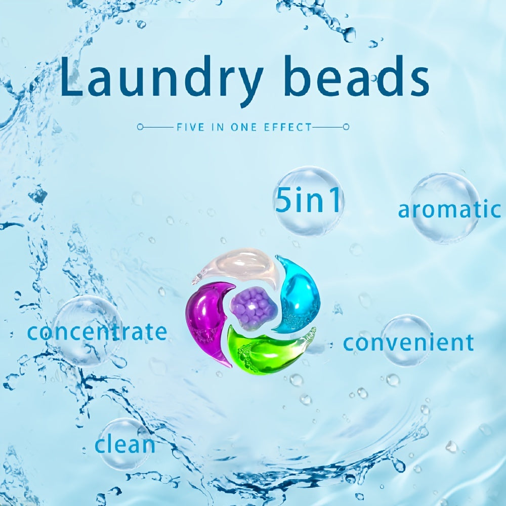 Get 30 pieces of 5-in-1 Laundry Detergent Pods - Enjoy a long-lasting scent, deep clean & softening, multi-functional fabric softener and stain remover all in one. The essential home cleaning supplies you need.