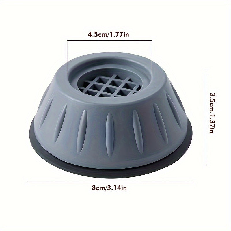 Set of 4 Anti-Vibration Furniture Cups: Shock-Absorbing Support Pads for Washing Machines, Refrigerators, and Home Appliances. Universal Fit, Non-Slip, Noise-Dampening, Durable Plastic Material – No Electricity or Batteries Needed!