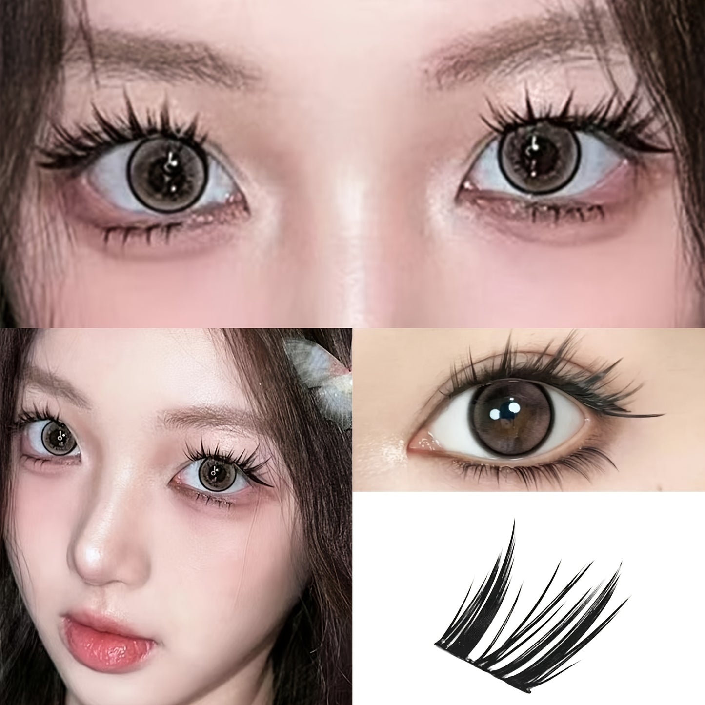 DIY false eyelashes in cartoon style with a natural look, C curl, 10-12mm length, 0.05mm thickness, beginner-friendly, reusable, single pair pack