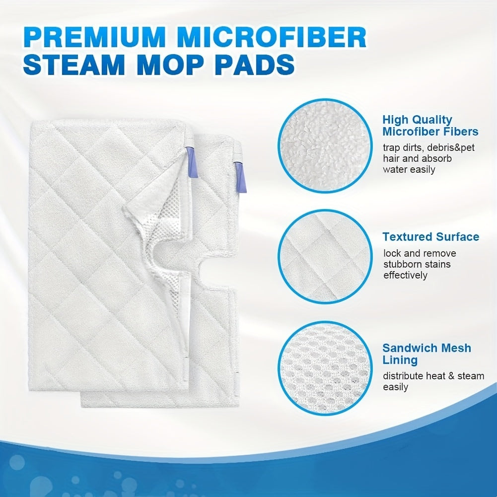 Two-pack of replacement microfiber cleaning pads for Shark Steam Pocket Mop models S3500, S3550, S3501, S3601, S3601D, S3901, S3801, and S3801CO. These pads do not require electricity.