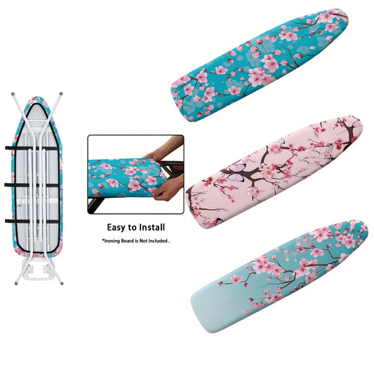 Rshubino Ironing Board Cover featuring a Beautiful Cherry Blossom Design - Non-Heat Resistant, Dustproof, Home Decor Replacement Cover, Simple Installation, 1 Piece