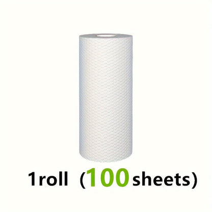 1 roll of Lazy Rag disposable kitchen paper towel (100/200 sheets) that is also washable and can be used for both wet and dry purposes. This versatile towel can be used as a dishwashing cloth, non-stick oil rag, degreasing towel, household cleaning rag