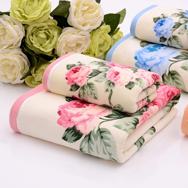 Bohemian flower cut velvet towel set includes bath towel, beach towel, and wash cloths in women's bathroom fashion. Sizes range from 34*74cm to 70*135cm, soft and absorbent.