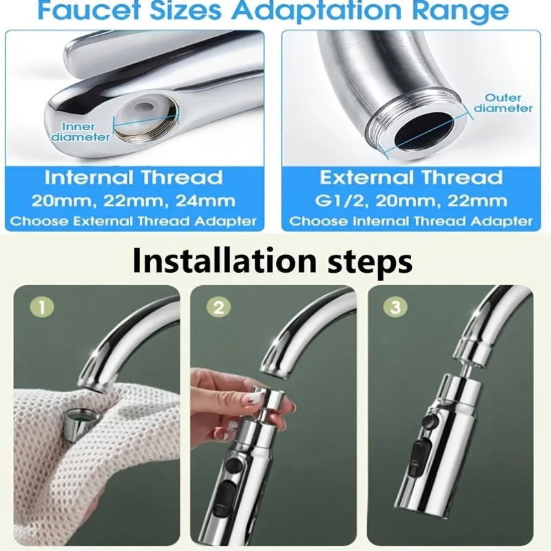 Splash-Proof Faucet Extender with Rotating Spout and Universal Connector: The Ultimate Solution for Preventing Splashing.