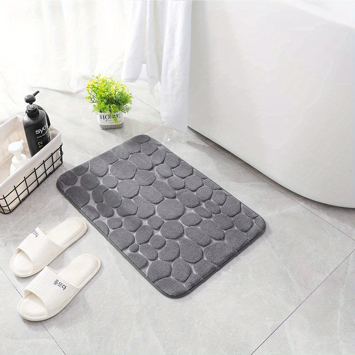 1pc Memory Foam Bath Rug for Your Shower Room! Soft, Comfortable, Rapid Water Absorbent, Non-Slip, Washable - Perfect Bathroom Decor