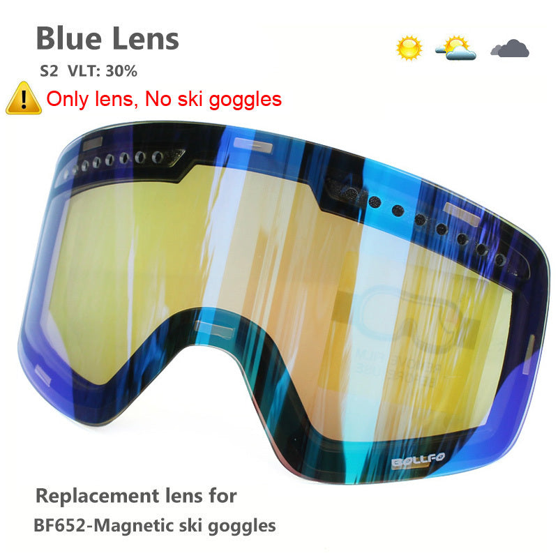 BOLLFO Anti-Fog Ski Goggles for Adults with Magnetic Double Layer Lens, Durable Frame, and Multiple Color Options.