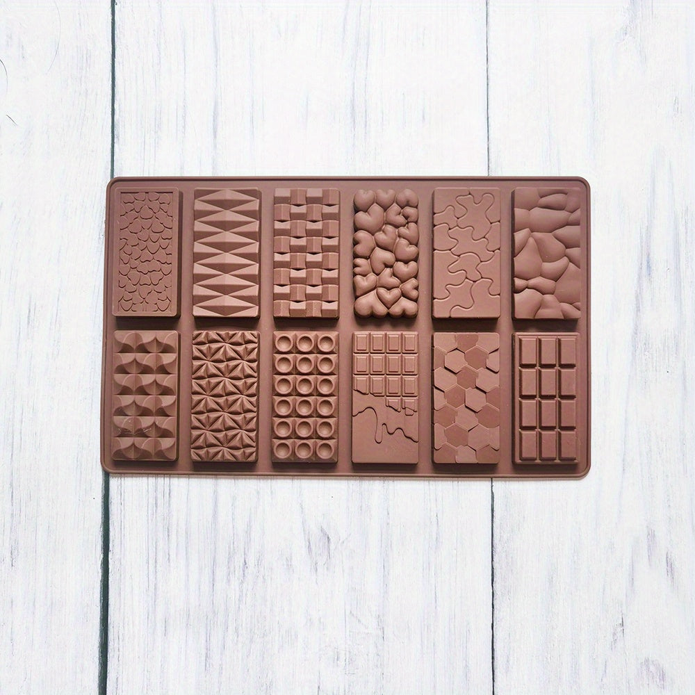 Silicone Chocolate Mold - 12 Cavity BPA-Free, Perfect for DIY Candy, Pudding & Desserts. Ideal for Cake Decorating and Essential for Kitchen Baking.