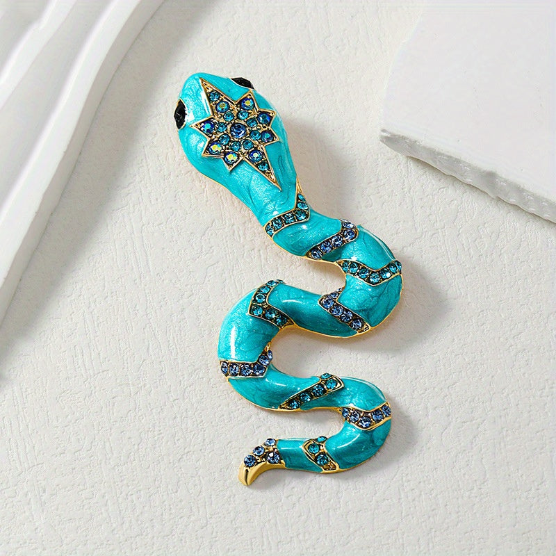 Stylish Enamel Snake Brooch - Animal Pin Corsage, Fun Accessory