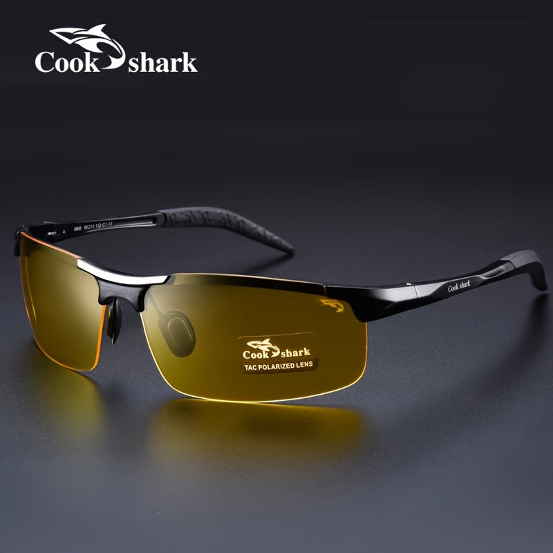 Cook Shark's new high-end polarized sunglasses offer UV protection for men who drive or fish.