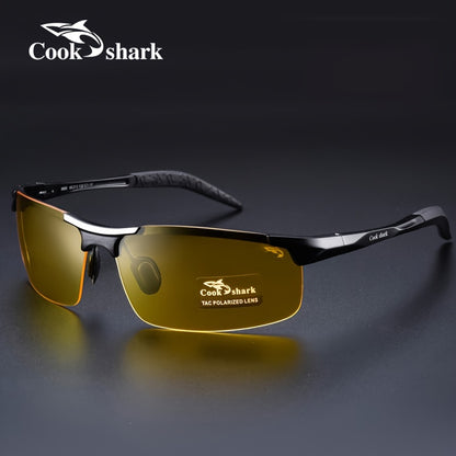 Cook Shark's new high-end polarized sunglasses offer UV protection for men who drive or fish.