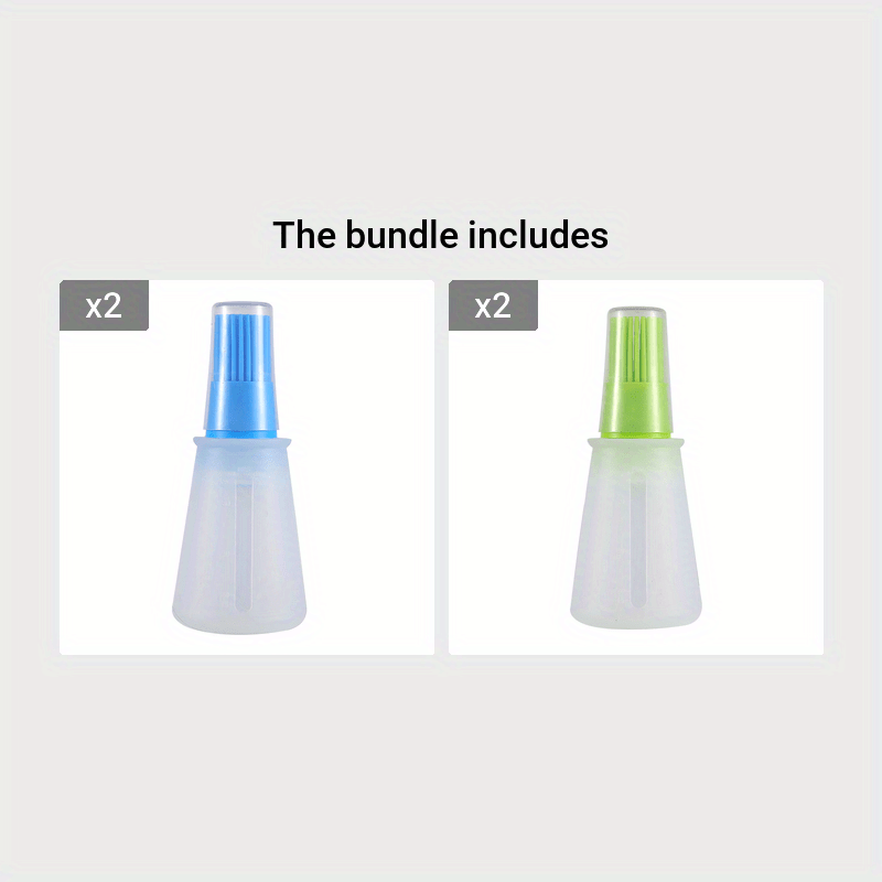 Portable silicone oil bottle with brush for outdoor baking and BBQ.