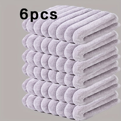 6/12 Pack Coral Fleece Towel Set with high absorbency, soft & comfortable, non-fading, non-shedding qualities. Ideal for everyday use or as a Christmas gift. Contemporary style with a polyester blend, rectangular shape, cartoon theme, knitted fabric, and