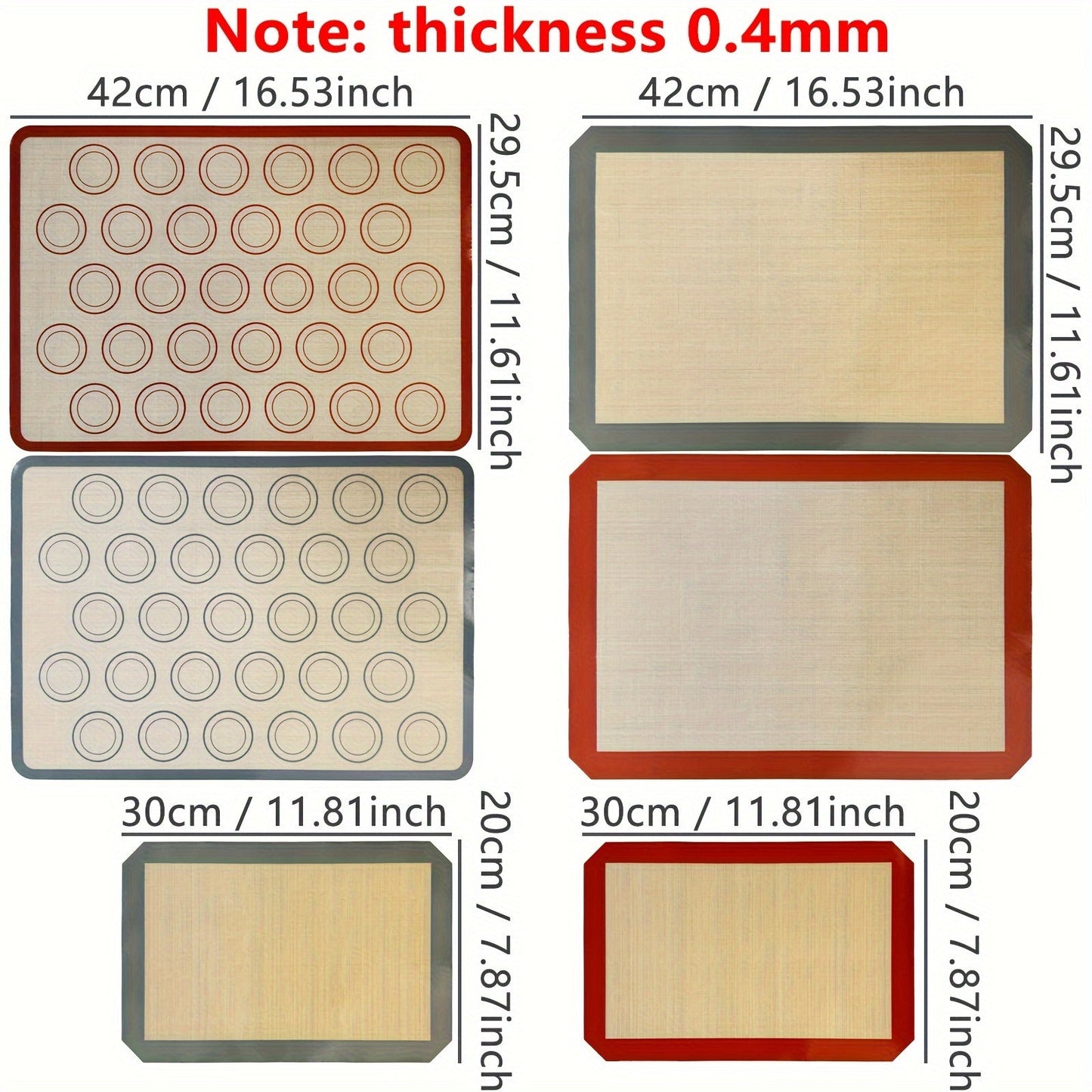 Silicone Baking Mat with 0.4mm Thickness