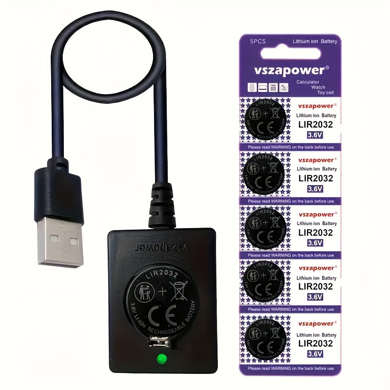 Alternative for CR2032, Rechargeable Button Batteries compatible with LIR2032, LIR2025, LIR2016. Available in various charger options and battery quantities.