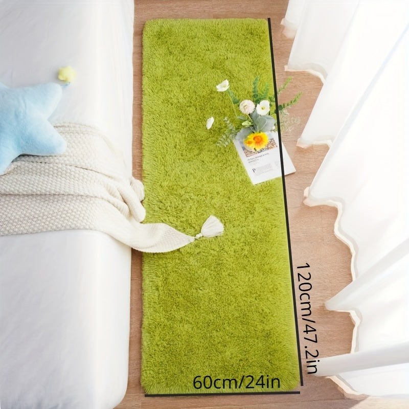 Super Soft Shaggy Rug in Grass Green for Bedroom and Living Room Decor - Modern Indoor Fuzzy Plush Area Carpet for Kids and Girls, Ideal for Dorms and Homes