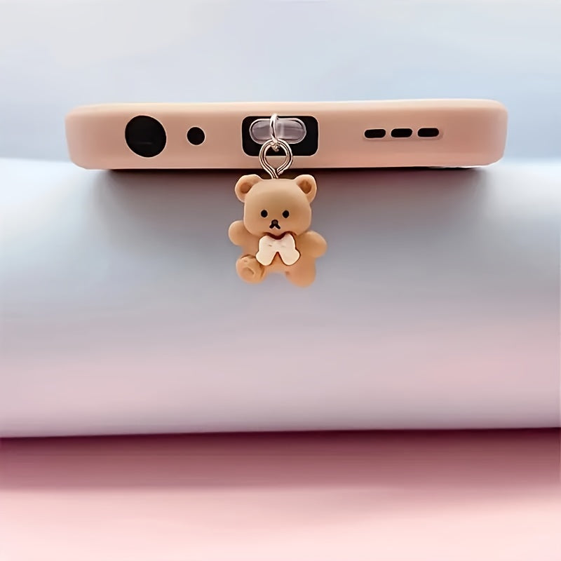 3D Bear Mobile Phone Dust-proof Pendant