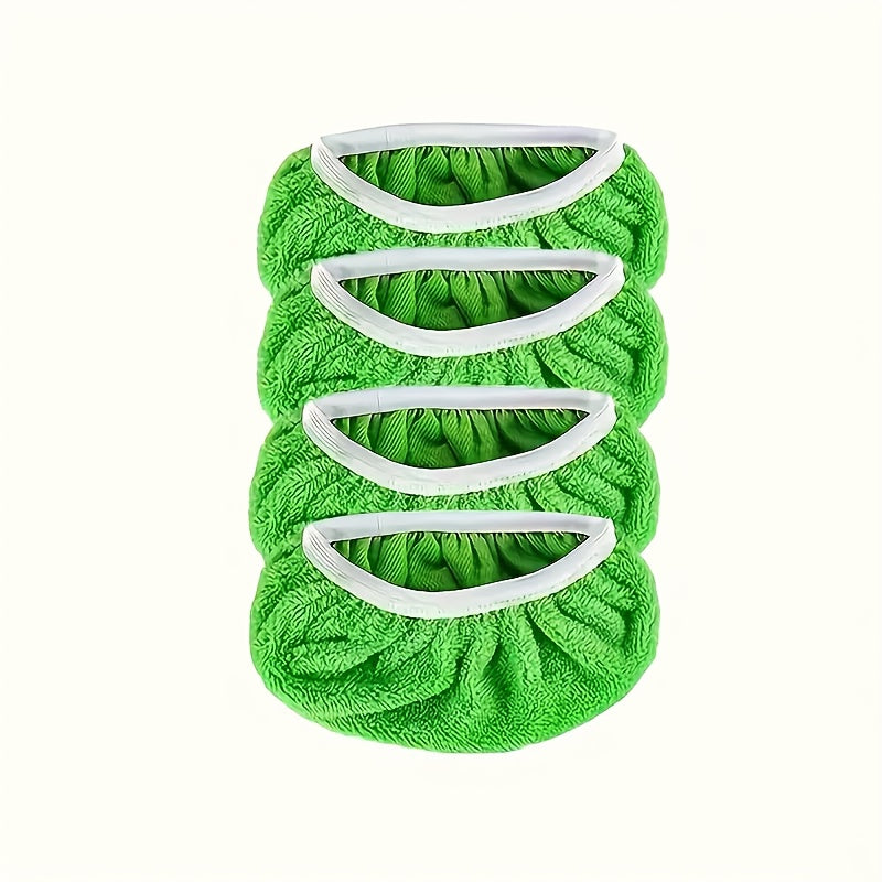 Four washable microfiber mop pads included in the pack are designed to be durable and easy to attach for wet and dry floor cleaning. The manual operation makes them an essential household cleaning supply.