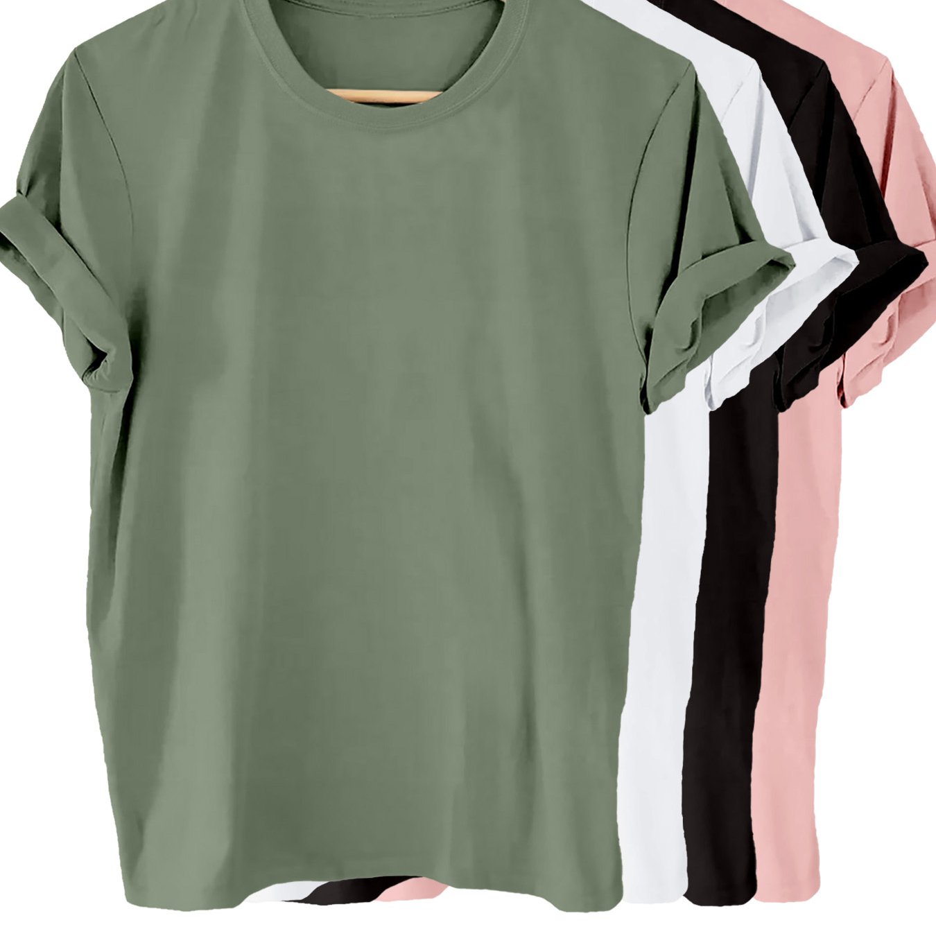 4 Solid Color T-shirt Packs for Women, Perfect for Summer and Spring