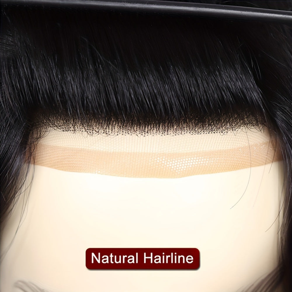 100% human hair men's wig with mono lace for all ethnicities, hand knit with 6x8/6x9 hook area.