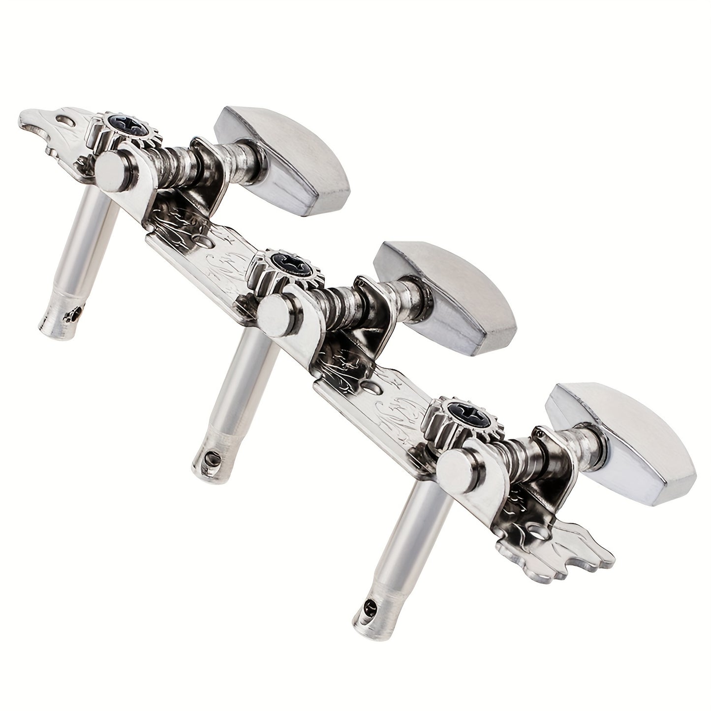 1 Pair of Chrome Plating Guitar Tuning Pegs for Acoustic Folk Guitar