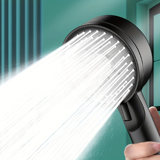 Wall-mounted handheld shower head with high pressure spray for better bathing.