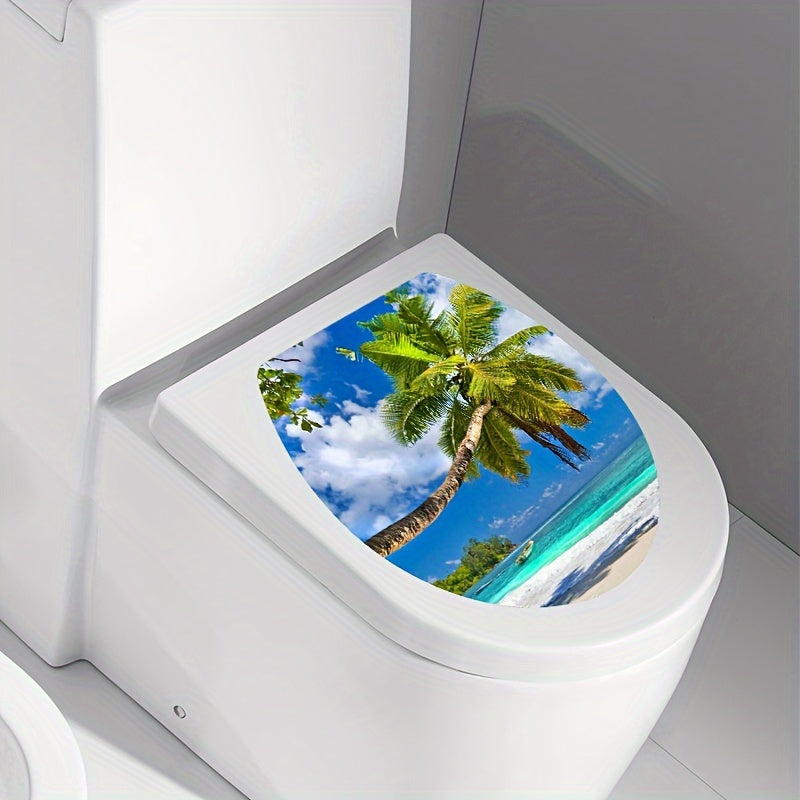 Funny toilet lid decal for bathroom decor, removable self-adhesive sticker for restroom renovation and home accessories. Perfect for aesthetic room decor.