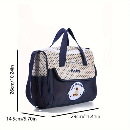 This versatile and durable messenger bag is made of lightweight polyester with a fun animal print design. It can be used as a multi-functional shoulder satchel for travel or as a cute bear diaper bag with multiple pockets for mothers. Suitable for ages