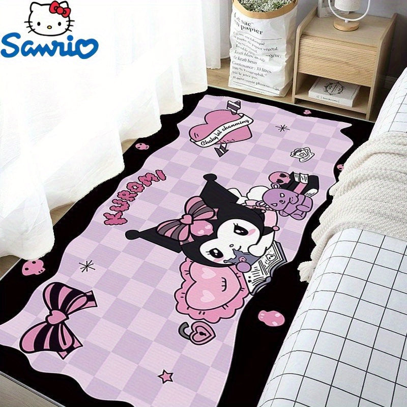 The Kuromi Sanrio carpet is designed to be soft, non-slip, and stable, making it a perfect fit for bedrooms, entrances, or corridors.