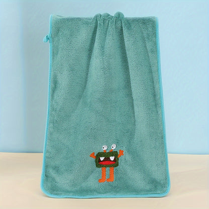 5 Cartoon Coral Fleece Hand Towels - Absorbent and Cozy for Bathroom Essentials.