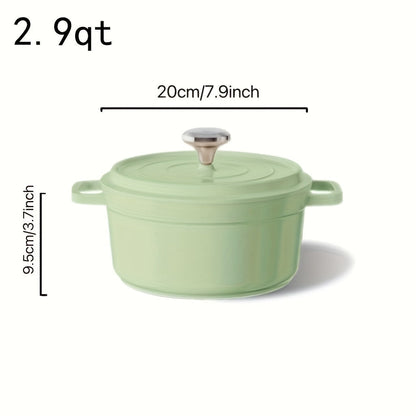 [Highly-Rated Option] Spacious Enamel Dutch Oven - Durable Non-Stick Aluminum Cookware Set, Versatile Casserole Stew Pot for the Kitchen