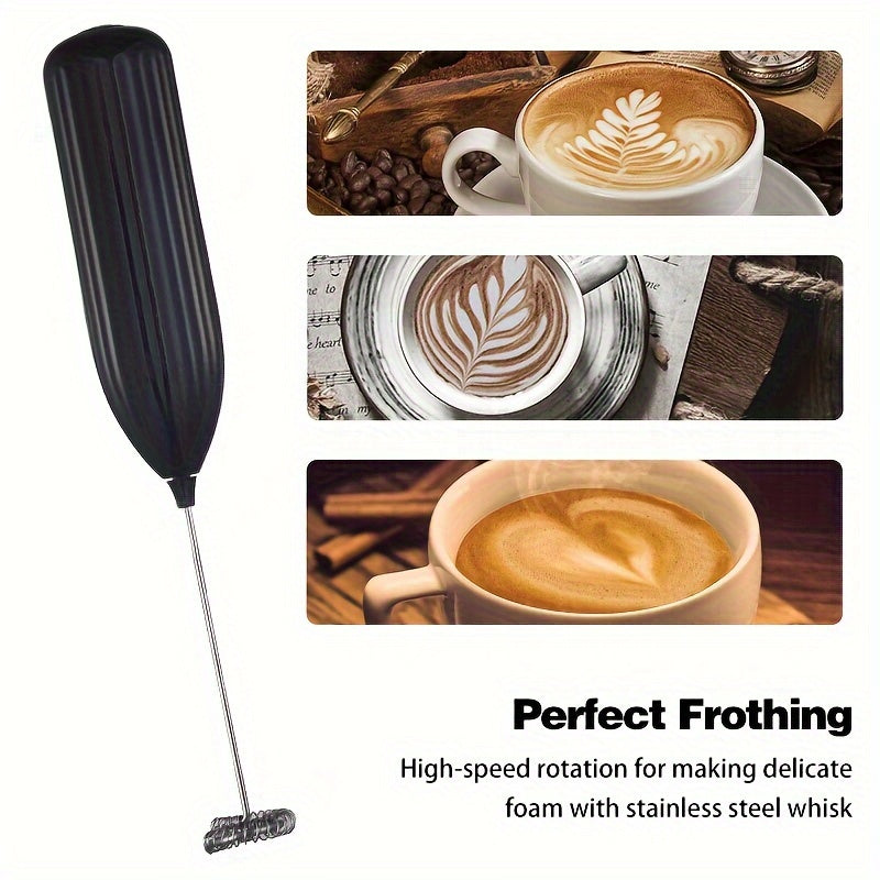 Electric Milk Frother - 1pc Mini Milk Foamer Handheld Electric Whisk (Battery Operated Not Included) Drink Mixer for Coffee, Wireless Blender for Lattes, Cappuccino, Frappe, and Chocolate - Portable Foam Maker, Perfect for Christmas Gifts