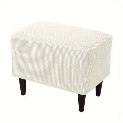 Stretch modern style ottoman cover protects footstools from dust and enhances living room decor.