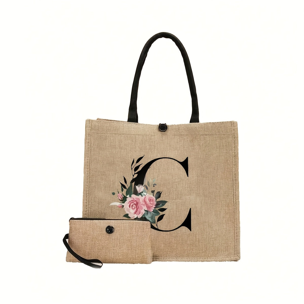 New design linen handbag with large capacity for multiple uses: travel makeup, teacher tote, shopping bag. Perfect gift for women and teachers. Ideal choice for casual storage and shopping.