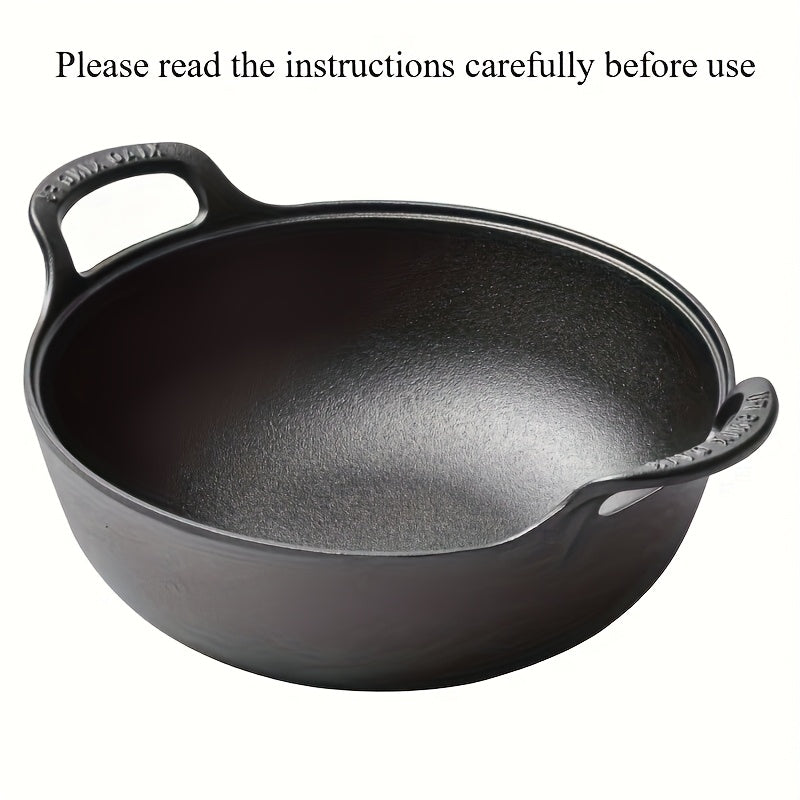 Pre-seasoned cast iron skillet with dual handles - non-stick and durable cookware for outdoor grilling and camping, mini and versatile