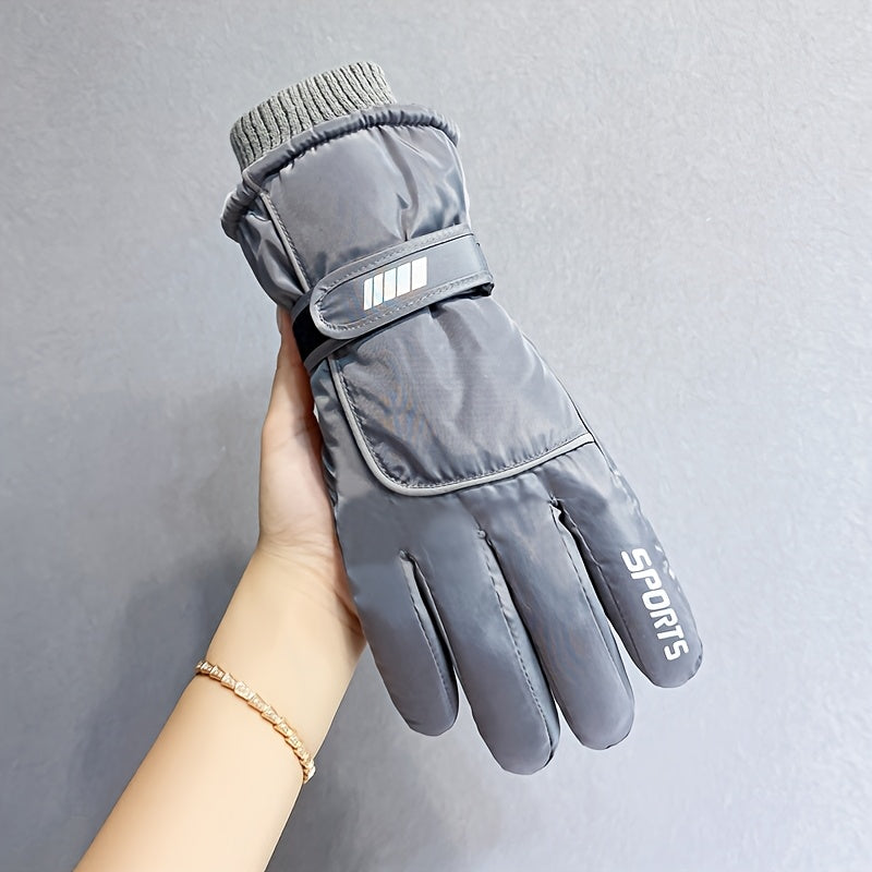 Bestselling Winter Ski Gloves with Touchscreen Compatibility, Windproof and Waterproof Design, Anti-Slip Grip, Fleece Lining for Ultimate Warmth during Winter Outdoor Activities like Cycling and Skiing - Made with Durable Polyester Material