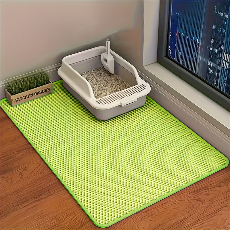 XL Double Layer EVA Cat Litter Mat - Anti-Slip, Washable, Waterproof, Odor Control, Easy to Clean - Ideal for Litter Boxes, Pet Mess Protector | Durable Washable Cat Mat