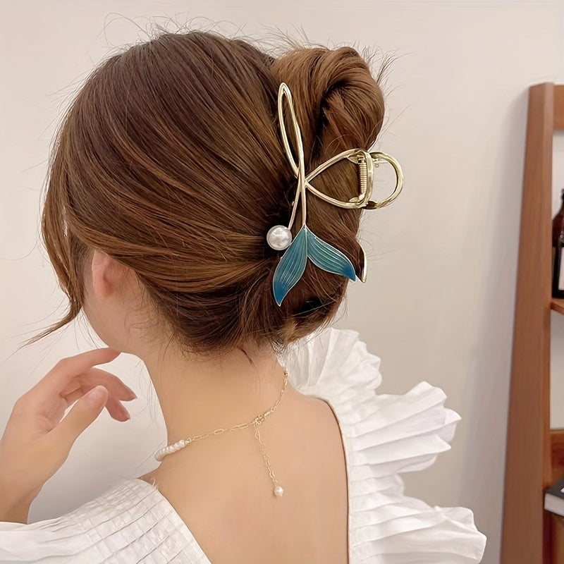 Elegant whale tail claw clips hair accessories for women and girls, perfect for gifts.