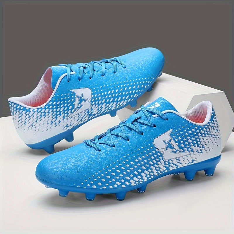 Athletic adult soccer cleats with breathable, non-slip design for all seasons.