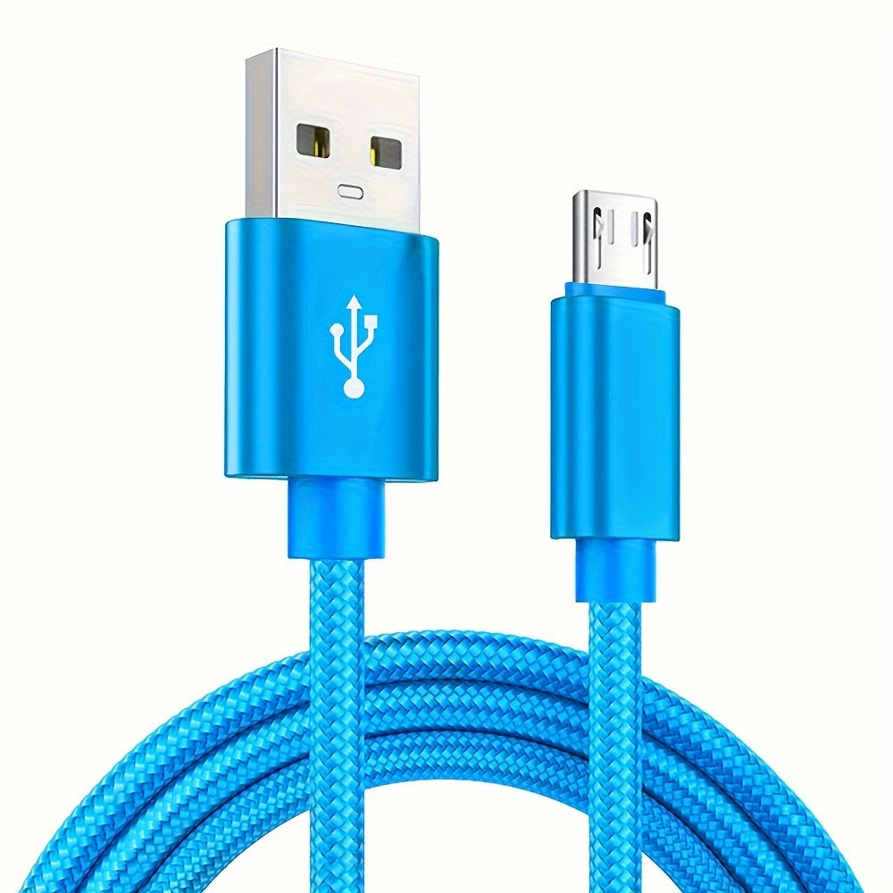 Nylon braided micro USB cable for fast charging Samsung, Xiaomi, Vivo, OPPO, Redmi, and other Android phones.