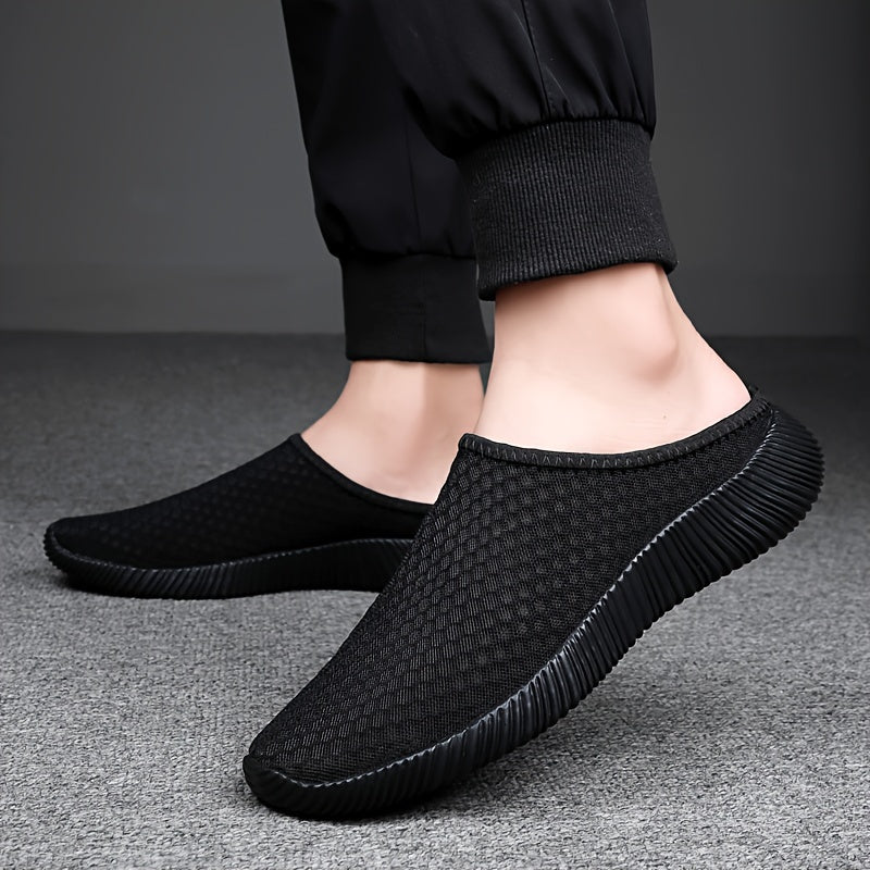 Women's slip-on mid-top sneakers with plain toe, solid color fabric upper & insole, all-season MD sole - comfortable home shoes.