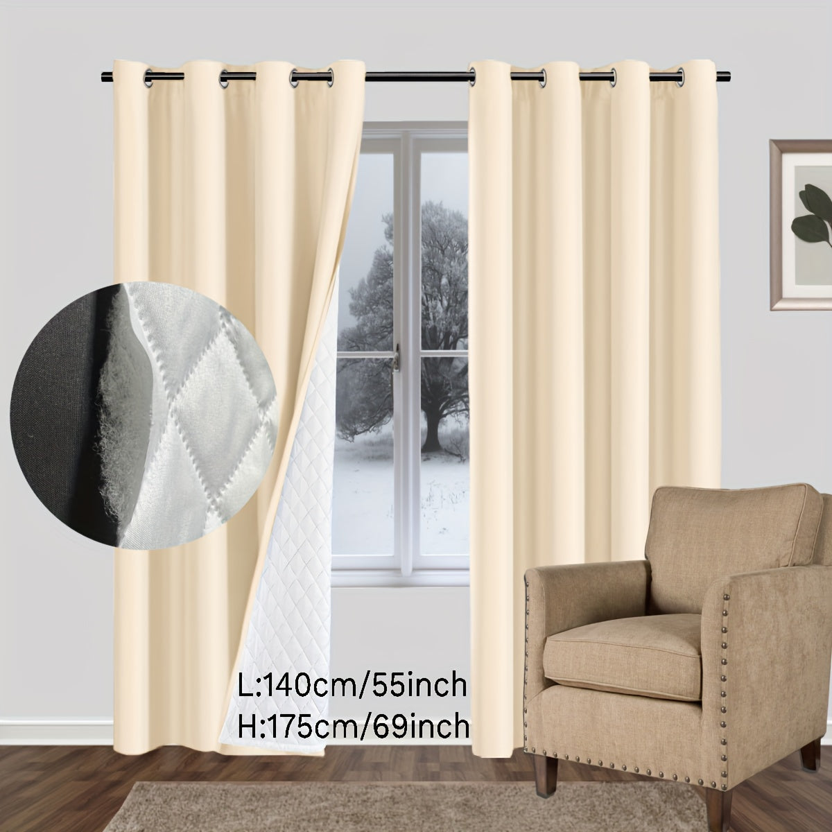 Thickened curtain panels that are warm, soundproof, windproof, and reduce noise, ideal for modern home decor as door curtains or partition curtains.