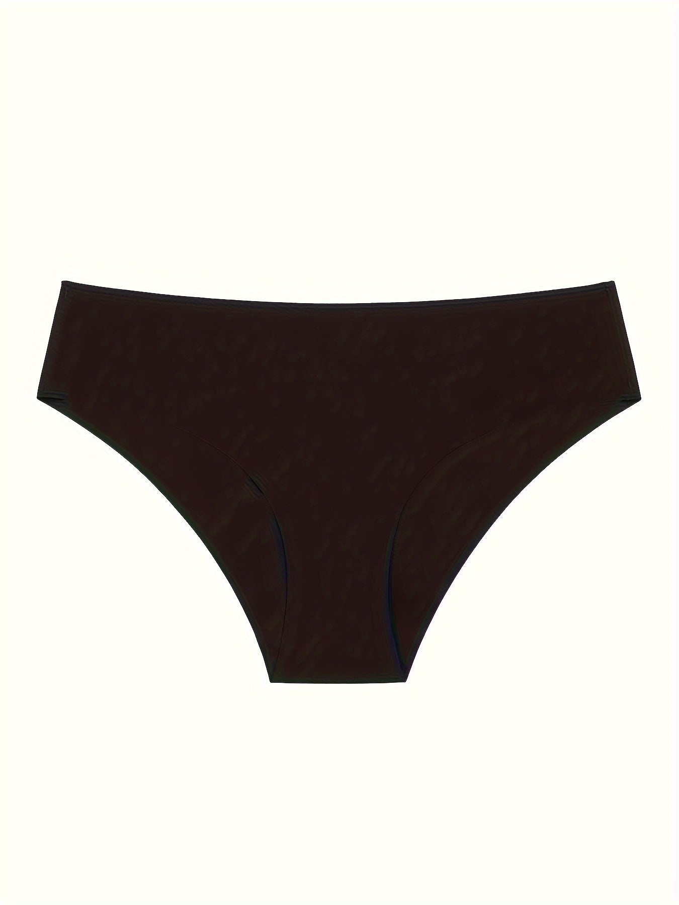 Women's black seamless briefs, low-rise, hand washable, stretchy and breathable nylon/elastane blend.