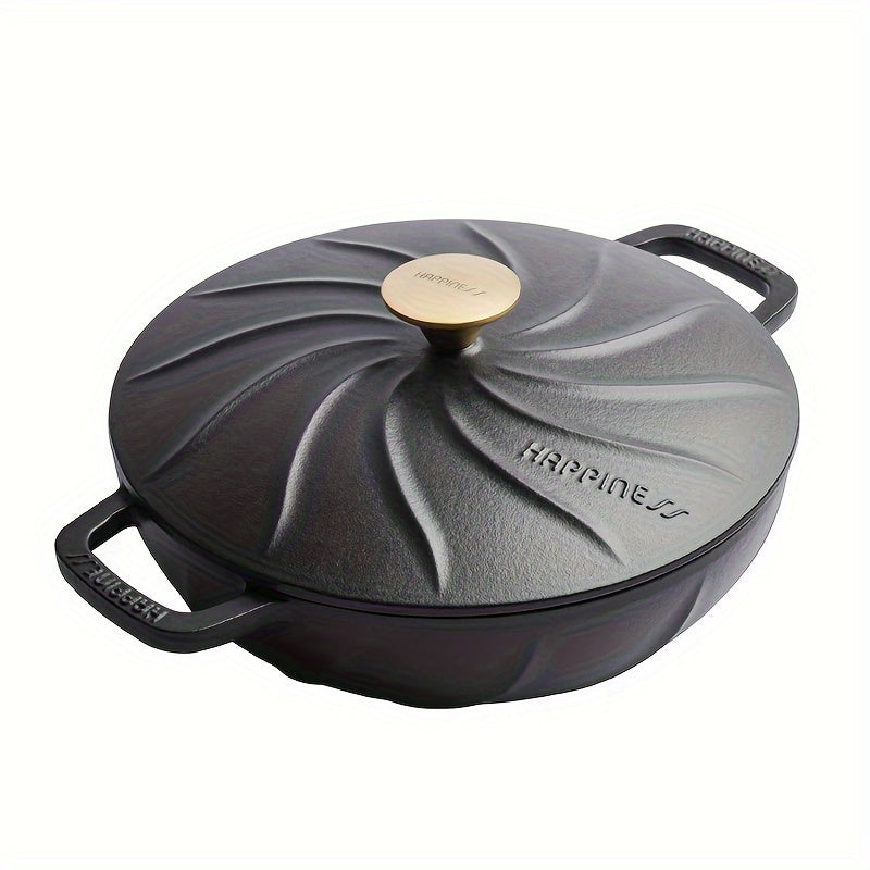 1pc Enameled Cast Iron Dutch Oven, 27.0cm Stockpot with Lid - Suitable for Gas, Oven, and Induction Cooktops. A Versatile Cookware for Stewing, Braising, and Baking.