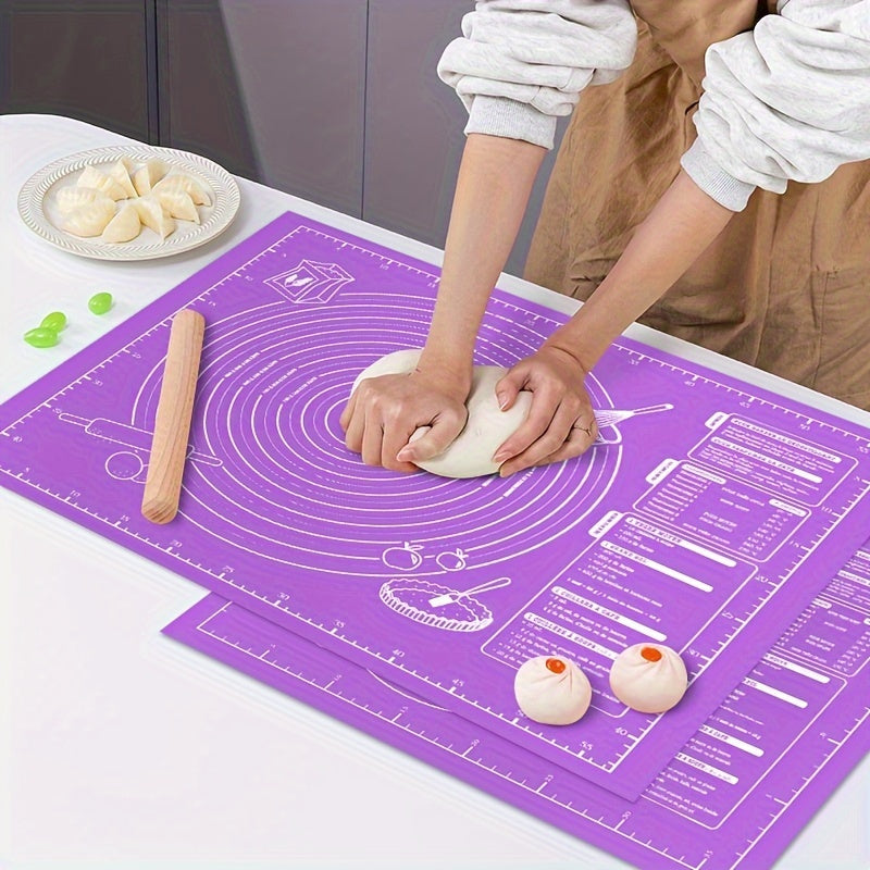 Get ready for the holidays with our Extra-Thick Non-Stick Silicone Baking Mat! This food-grade mat is perfect for dough, pastry, and noodles, and features convenient measurements for easy use. Its easy roll-up storage makes it a must-have essential for